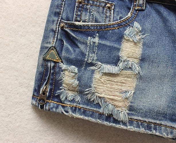 Fensajomon Women's Low Rise Summer Ripped Distressed Frayed Denim Shorts Sexy Jean thumbnail 5