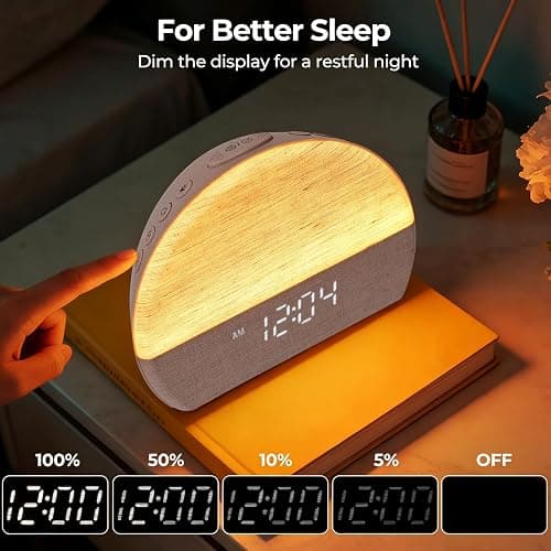 Sunrise Alarm Clock Bedside,Wake Up Light Sunrise Alarm Clock with 11 RGB Lights,Digital Dimmable Alarm Clock for Bedroom,White Noise Machine with 30 Sleep Sounds,Sunlight Alarm Clock,Sleep Aid Gift thumbnail 5