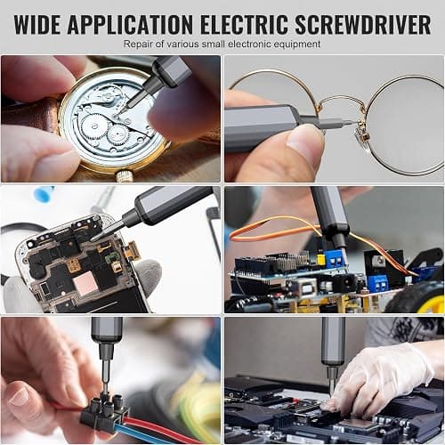 Mini Electric Screwdriver 3.7V, Cordless Screwdriver Set, Precision Electric Screwdrivers 72-in-1 Magnetic Bits, Rechargeable Portable Repair Tool Kit for Electronics Laptops Glasses Clocks thumbnail 7