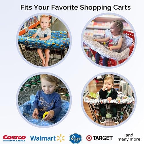 Suessie Shopping Cart Cover and High Chair Cover, Blue Dots thumbnail 4