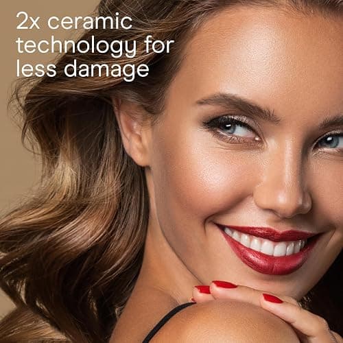 Conair Double Ceramic Tapered Curling Wand, Hair Wand Tapers 1¼ Inch to ¾ Inch to Produce Beachy Waves, 30 Heat Settings, For All Hair Types and Textures, White thumbnail 6