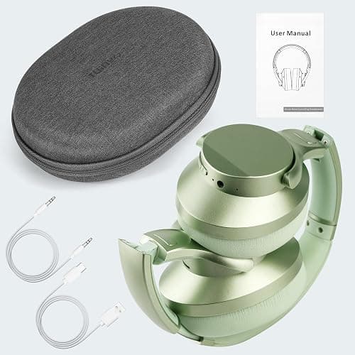 TUINYO Bluetooth Headphones Wireless, Over Ear Stereo Wireless Headset 40H Playtime with deep bass, Soft Memory-Protein Earmuffs, Built-in Mic Wired Mode PC/Cell Phones/TV-White thumbnail 6