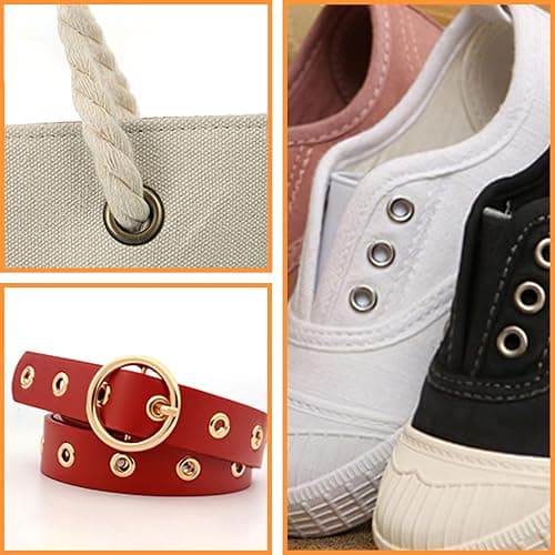 YHNTGB 600Pcs 3/16inch Metal Eyelets Grommets Kit with 3 Pieces Installation Tool and Storage Box for Shoes Clothes Crafts Bag DIY Project 4 Colors thumbnail 4