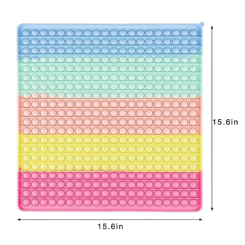 UimoKi 400 Bubbles Giant Fidget Toys for Kids Teens Adults, Big Jumbo 16 inch Macaron Square Sensory Toy for Kids 3-5 4-8 5-7 Boys Girls Birthday Gifts Party Favors Classroom Prizes thumbnail 3