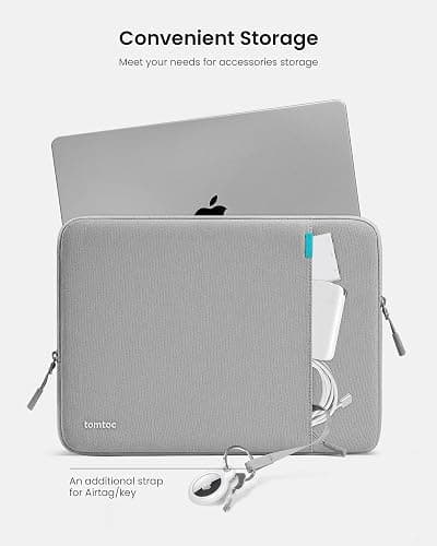 tomtoc 360° Protective Laptop Sleeve for 13-inch New MacBook Air M4/A3240 2025, M3/A3113, M2/A2681 M1/A2337 A2179 A1932, 13-inch MacBook Pro M2/A2686 M1/A2338, Water-Resistant Computer Case Bag thumbnail 5