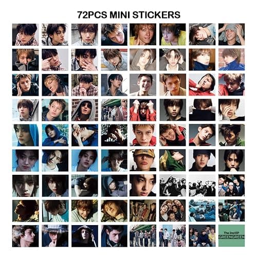 127pcs KPOP Photocards GREENGREEN Photo Cards 55pcs Photocards and 72pcs Mini Stickers REDRED Album Lomo Gift for Fans 2026 Greetings Cards MARTIN JAMES JUHOON SEONGHYEON KEONHO Merch (GREENGREEN) thumbnail 5