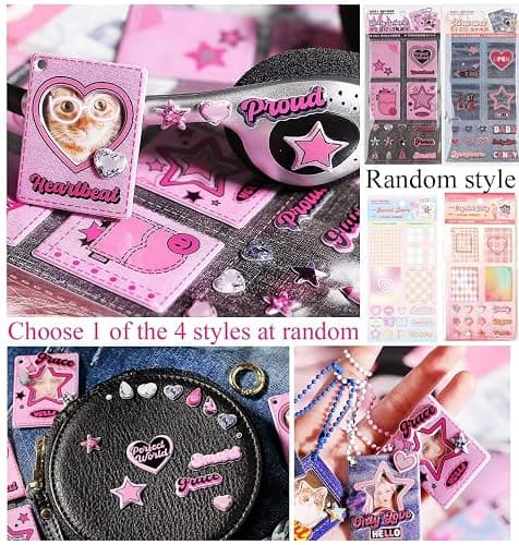 6 Kpop Photocard Holder Keychain Toploaders,6 Wrapped Gift Sets，50 Holographic Card Sleeves for Trading Cards,35Sheets Deco Stickers,2 Pcs Cute Little Pendant (Star II) thumbnail 6