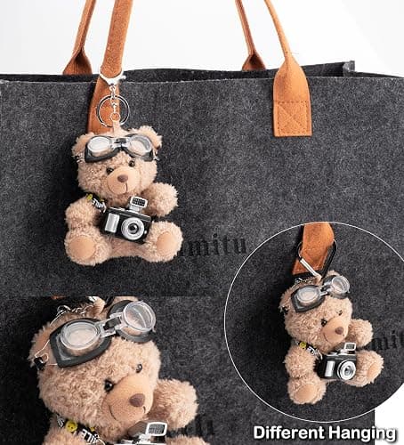 YILANFULL Cute Key Chain Plush Bear Bag Charm Teddy Bear Keychain Gift For Handbag,Purse, Backpack, Car Keys thumbnail 5