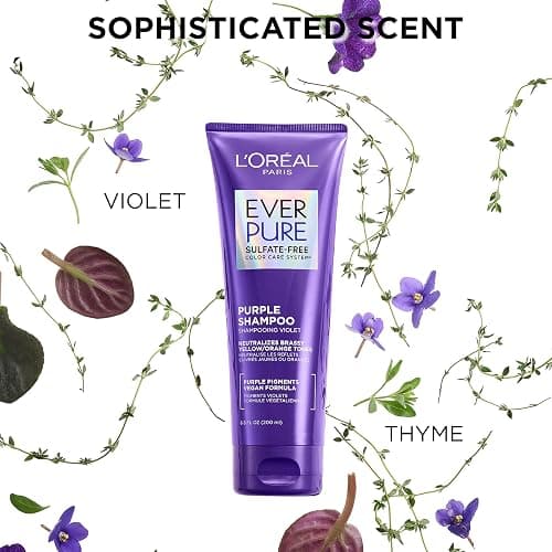 L’Oreal Paris Sulfate Free Brass Toning Purple Shampoo for Blonde, Bleached, Silver, or Brown Highlighted Hair, EverPure, 23 Fl Oz (Packaging May Vary) thumbnail 5