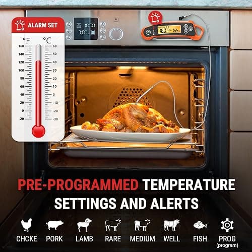 ThermoPro TP710 Instant Read Meat Thermometer Digital for Cooking, 2-in-1 Waterproof Kitchen Food Thermometer with Dual Probes and Dual Temperature Display for Oven, Grilling, Smoker & BBQ thumbnail 3