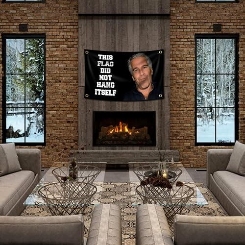 This Flag Did Not Hang Itself Funny Jeffrey Epstein Tapestry Funny Poster Durable Man Cave Wall Flag with Brass Grommets This entertaining banner for College Dorm Room Decor,Outdoor,Parties gifts, travel, filming, events, festivals. thumbnail 5