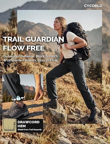 Cycorld Women's-Hiking-Pants-Convertible Quick-Dry-Stretch-Lightweight Zip-Off Outdoor Pants with 5 Deep Pockets thumbnail 5