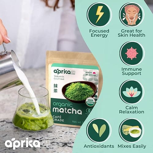 AprikaLife Matcha Powder from Japan, USDA and JAS Organic Matcha Green Tea Powder, No Sugar Added, Perfect for Matcha Latte, Japanese Green Tea - Premium Cafe Grade - 1 oz/ 30g thumbnail 6