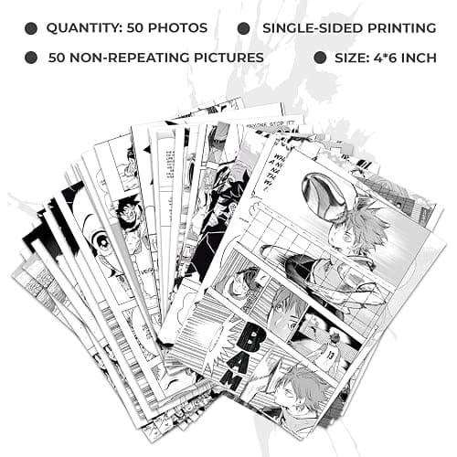 WOONKIT Anime Posters Pack - 50PCS 4X6 INCH MHA Anime Wall Collage Kit for Bedroom Wall, Dorm Decor, Teen Room Aesthetic thumbnail 3