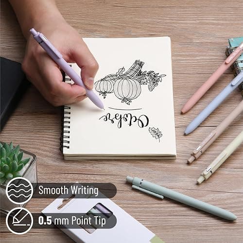 Mr. Pen- Retractable Gel Pens, 6 Pack, Black Ink, Pastel Barrels | Fine Point 0.5 mm, Fast Dry, Smooth Writing, Gel Ink Pens for Drawing, Writing Planner and School Supplies thumbnail 4
