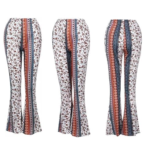 DLAYBGFA Flare Leggings Yoga Pants Women High Waisted Boho Flare Palazzo Pants Stretch Wide Leg Bell Bottom Yoga Leggings thumbnail 4