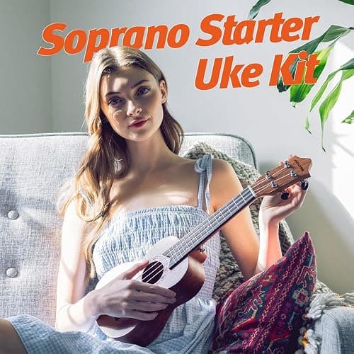 AODSK Soprano Ukulele for Beginner 21 Inch Ukelele Kit with Gig Bag StrapTuner Nylon String 4 Picks Cloth Online Lesson Holiday Gift thumbnail 6
