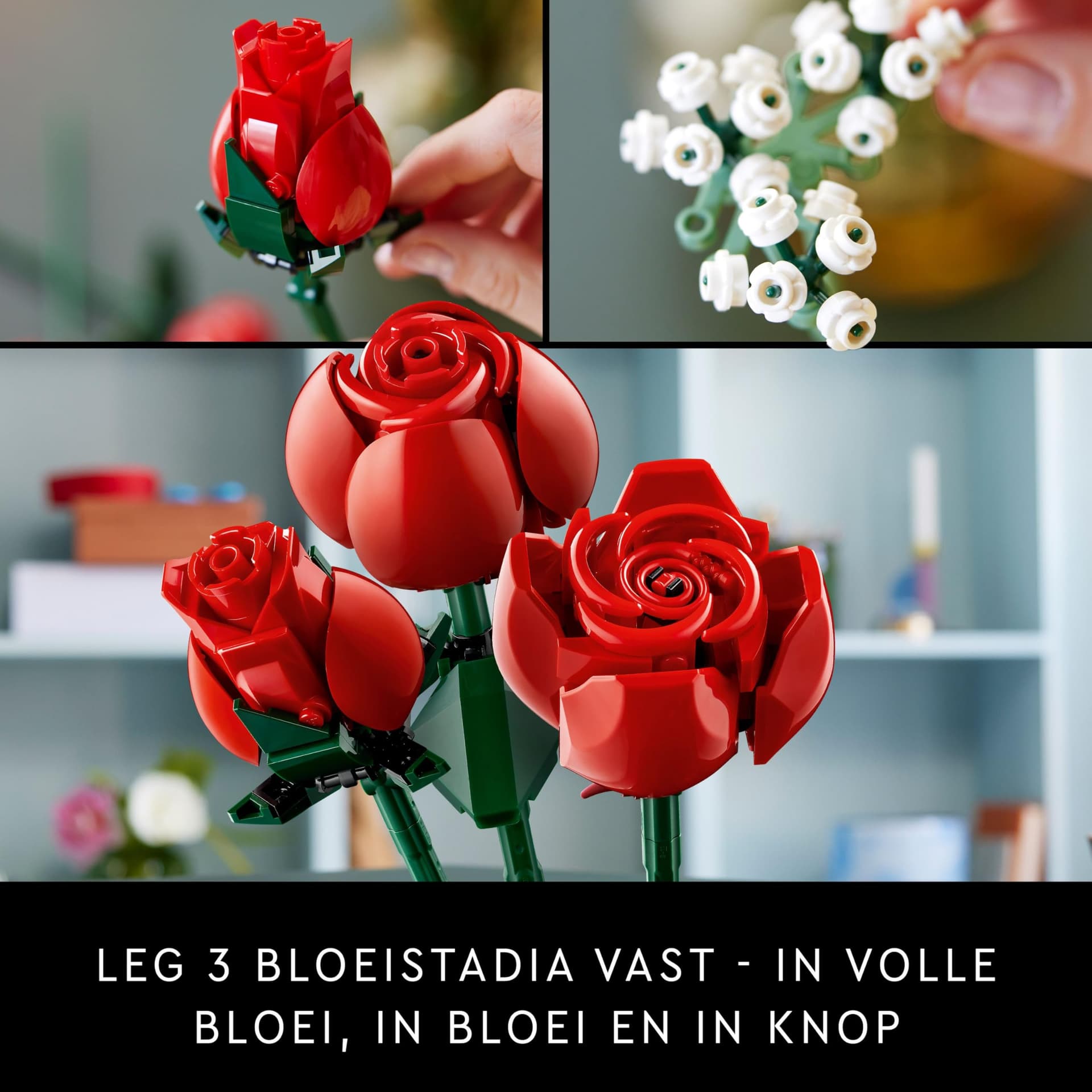 LEGO Botanicals Rose Bouquet, Decorative Flowers for Home, Adult Building Kit from the Botanical Collection, Gift for Woman or Man, Relaxing Hobby and Creative Activity 10328 thumbnail 5