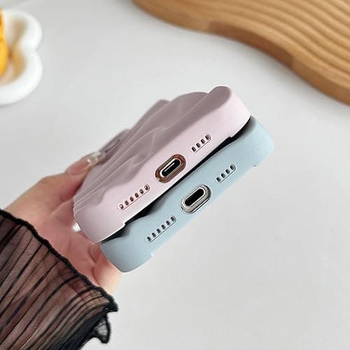 Caseative for iPhone 16 Pro Max Case,Water Ripple Pattern Wave Phone Case (Wine Red) - Wine Red thumbnail 6