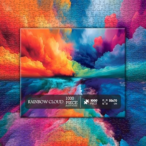 Impossible Puzzles for Adults 1000 Piece, Hard Difficult Jigsaw Puzzles for Adults Painting, Gradient Rainbow Colorful Challenging Puzzles for Adults Teens thumbnail 4