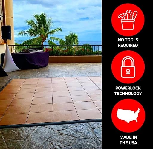 Big Floors 4X4OAKFLOOR Interlocking Lightweight Plastic Modular Dance Floor Kit (4' x 4'), Oak, 32 Piece thumbnail 5