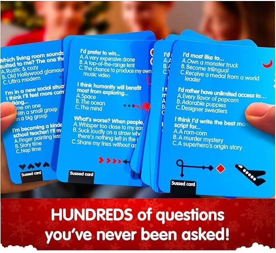 SUSSED The Wacky ‘What Would You Do?’ Card Game - Stocking Stuffer for Teens, Boys, Girls - Social Fun for Kids Ages 10+ & Adults - Great Conversation Starter - Cool Blue Deck thumbnail 2