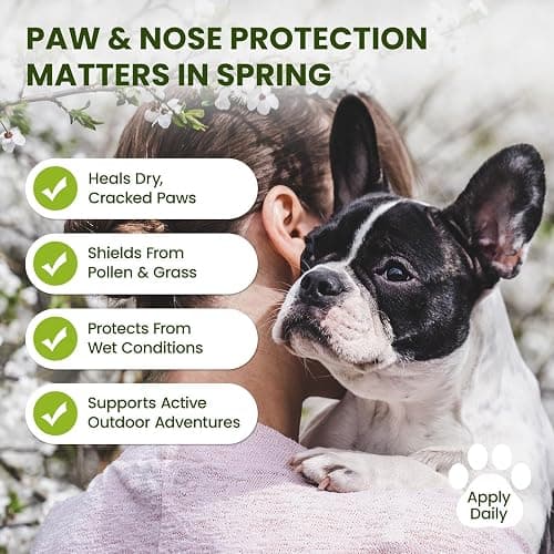 PawSono Lick-Safe Dog Paw & Nose Balm with Coconut Oil | All-Natural Moisturizer & Soother for Dry, Cracked Pads & Snout | Heat & Cold Pavement Protection Wax, Nose Butter for Bulldogs (2.1 oz / 60 g) thumbnail 6