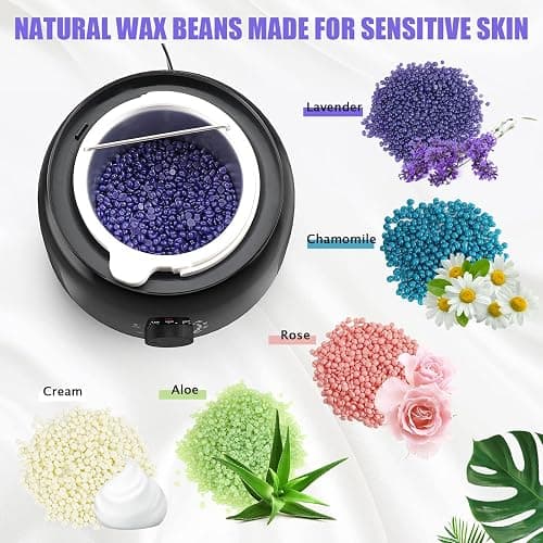 TIKESI Waxing Kit - Wax Warmer for Hair Removal, Hard Wax Kit with 14oz 5 Bags Hard Wax Beans for Full Body, Legs, Face, Eyebrows, Bikini, Brazilian Waxing Kit for Women Men thumbnail 4