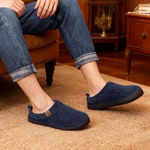 MERRIMAC Men's Slip on Slippers Comfy Memory Foam Non Slip Indoor House Shoes thumbnail 2