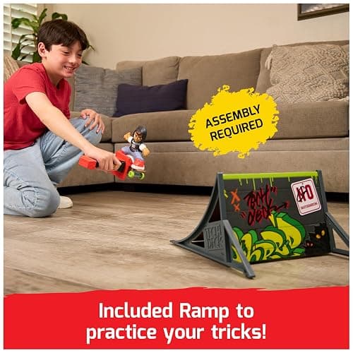 Tech Deck Shred N' Blast Sk8board, Motorized Finger Skateboard Toy with Rider & Ramp for Fast Tricks & High Jumps, Kids Toys for Boys and Girls Ages 6 & Up thumbnail 7