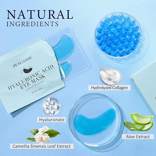 PEAUAMIE Under Eye Patchs Hyaluronic Acid Eye Mask for Dark Circles and Puffiness Wrinkle Eye Bags 30 Pairs thumbnail 5