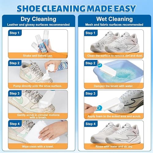 Jevvu Shoe Cleaner, Sneaker Cleaner Foam for Removing Stains and Dirt, Shoe Cleaning Kit for White Shoes thumbnail 6