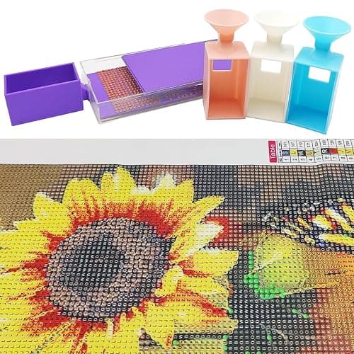 8 Set Diamond Art Trays Accessories, FineGood Diamond Art Storage Kits for Adults Diamond Storage Containers Funnel for DIY Diamond Art Painting thumbnail 6