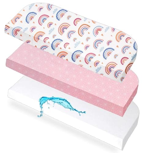 Lovely Hippo 2X Spannbettlaken 50x89 cm Kompatibel mit BabyBay + 1X Matratzenschoner - Spannbettlaken Baby Kompatibel mit Maxi, Boxspring, Comfort, Comfort Plus (Regenbogenfarben, 50x89cm) - Image 1
