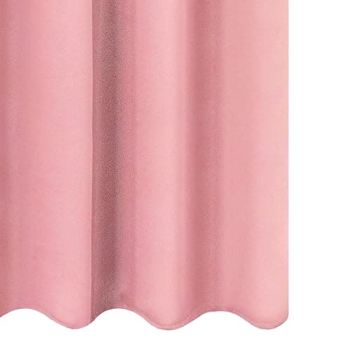 LEMOMO Pink Blackout Curtains/52 x 45 Inch Length Kids Curtains/Set of 2 Panels Grommet Bedroom Curtains for Living Room Curtains thumbnail 9