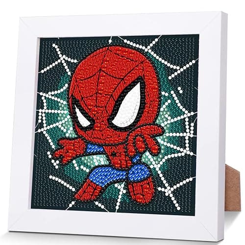 KOJEFCV Cartoon Diamond Art Painting Kits for Kids with Frame Ages 4-8-12 | Cartoon Diamond Art for Kids, Easy Gem Kit Kid with Beautiful Package for Gift Home Wall Decor (7x7 inch) - Image 1