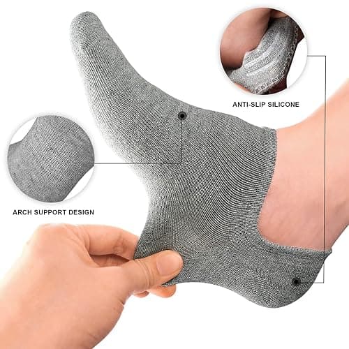 wernies No Show Socks Women Low Socks Non Slip Flat Boat Line 4/8 Pairs - 5-8 - Black,white,grey thumbnail 3
