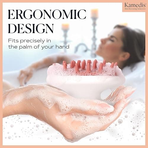 KAMEDIS Scalp Massager Brush - Silicone Gentle Scalp Scrubber, Exfoliator & Hair Dandruff Scrub Away - Use On Shower with Shampoo for Scalp Scrub. Suitable for Men & Women thumbnail 6