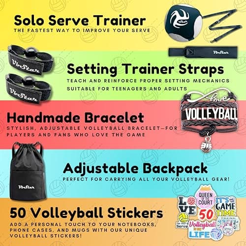 VbStar Volleyball Training Equipment Aid - Practice Your Serving, Setting & Spiking with Ease, Great Solo Serve & Spike Trainer for Beginners & Pro, Perfect Volleyball Gift thumbnail 7