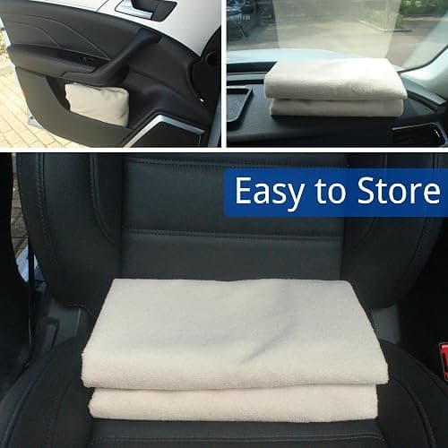 Hirritale Waterproof Car Seat Cover for Front Seats, Protector for Cars SUVs Trucks, Sweat Towel Seat Covers Bucket for Gym,Workout,Beach,Hiking,Running Swimming(Beige, 1PC) thumbnail 7