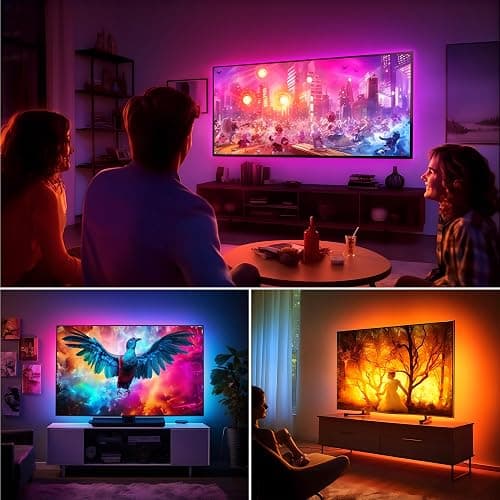 Maylit ICRGB TV LED Backlight, App Control LED Lights for 20-36in TV/Monitor, Music Sync Color Changing TV LED Strip Lights for Home Decor, USB Powered Gaming Accessories Lights for Bedroom Room Decor - ICRGB (App & Remote Control) - 8.2FT for 20''-36'' TV/Monitor thumbnail 2