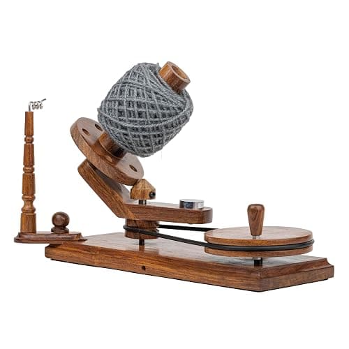 INTAJ Rosewood Yarn Winder - Large Capacity 16 oz Wooden Winder for Knitting & Crocheting - Handcrafted Heavy Duty Natural Rosewood Ball Winder - Table Top Wood Yarn Swift and Ball Winder - Image 1