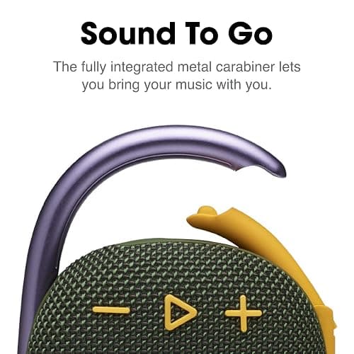 JBL Clip 4, Green - Portable Bluetooth 5.1 Speaker - Up to 10 Hours of Play - Waterproof & Dust Resistant - Includes Noise & Echo-Canceling Speakerphone thumbnail 3
