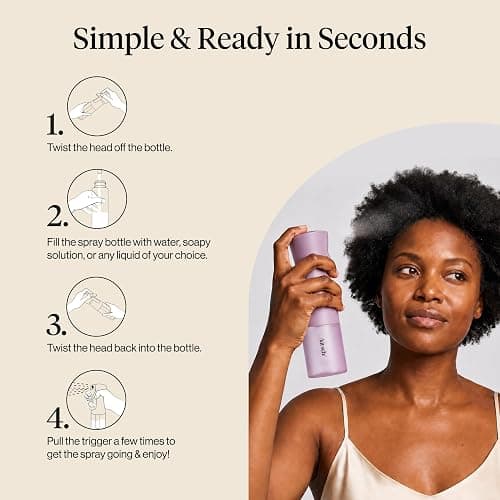 Kitsch Continuous Spray Bottle for Hair – Sheer Violet, 150ml | Fine Mister Spray Bottle & Water Spray Bottle – Recycled Hair Spray Bottle – Spray Bottles for Cleaning, Styling, & More thumbnail 7