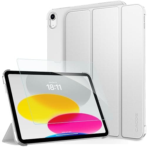CACOE Case for iPad A16 11th/10th Generation + Screen Protector, Silver | (2025/2022) 11/10.9 inch Full Protective Tablet Cover for iPad 11/10 Gen - Image 1
