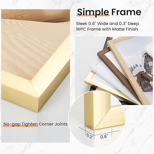 Venusmiles 12x16 Picture Frame, Display 12x16 Photo Frames - High Definition Plexiglass - Vertical and Horizontal Display - Wall Hanging or Table Top Frame - Gold, 3 Pack thumbnail 6