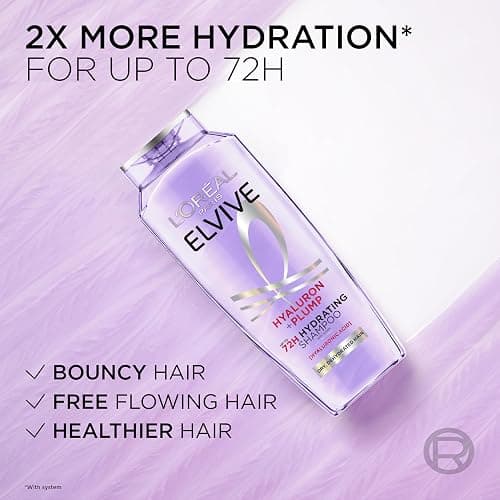 L'Oreal Paris Elvive Hyaluron Plump Hydrating Shampoo for Dehydrated, Dry Hair Infused with Hyaluronic Acid Care Complex, Paraben-Free, 12.6 Fl Oz thumbnail 7