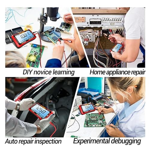 ANENG Digital Multimeter Tester,4000 Counts Voltage Tester,Auto-Ranging TRMS Volt Meter,Large LCD Ohm Meter Measures AC/DC Current,Voltage,Resistance, Diode,Continuity,Capacitance,Temperature(Red) thumbnail 5