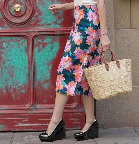 NobleOnly Womens Platform Wedge Pumps Slip-on Close Round Toe Dress Casual Party Shoes 3.9 Inches Heels thumbnail 4