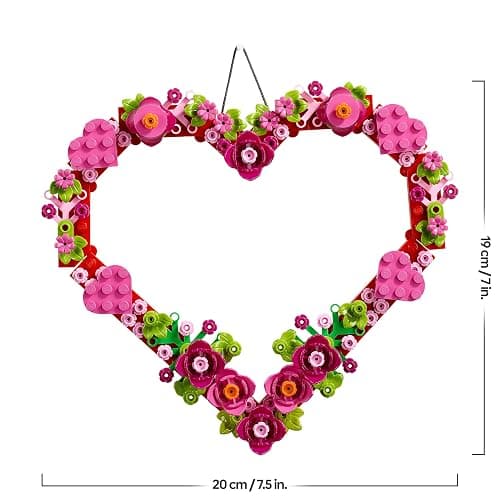 LEGO Cuore Ornamento Giocattolo - Kit di Arti e Mestieri - Modello Artistico da Esposizione con Fiori, Foglie e Cuoricini - Regalo di Compleanno per Bambine e Bambini da 9 Anni in su - 40638 thumbnail 3